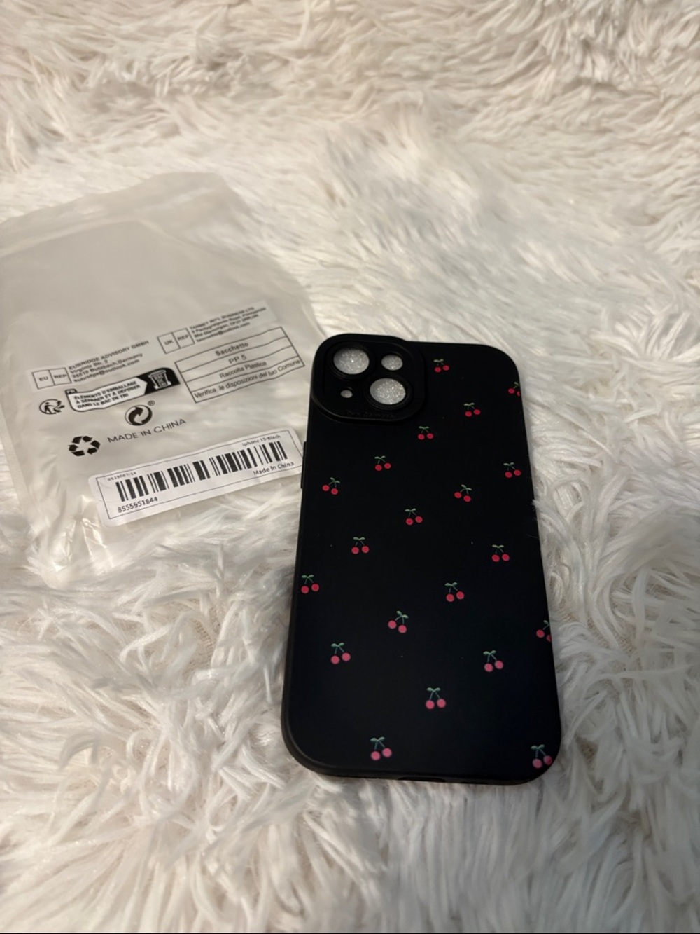 Black Cherry Pattern iPhone 15 Case - New in packaging